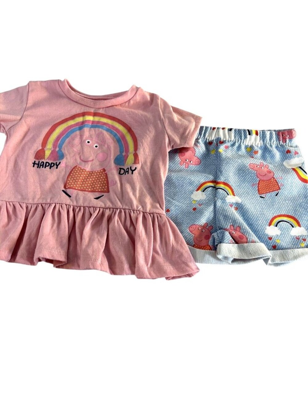 Peppa Pig Baby Girls Short Set Pink/Blue Size 2T